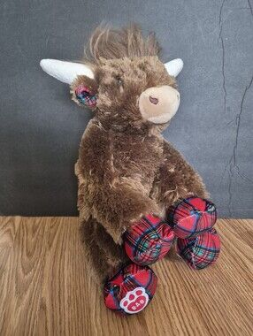 Build-a-Bear Workshop Tartan Highland Cow Plush Toy Stuffed Animal